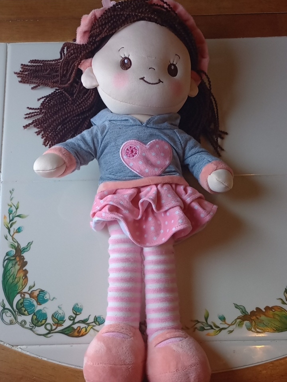 Linzy Rag Doll Girl Brown Yarn 🧶 Hair Brown Eyes